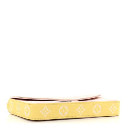 Louis Vuitton Empreinte Spring in the City Felicie Pochette Chain Wallet Pink Beige Yellow 5 of 8