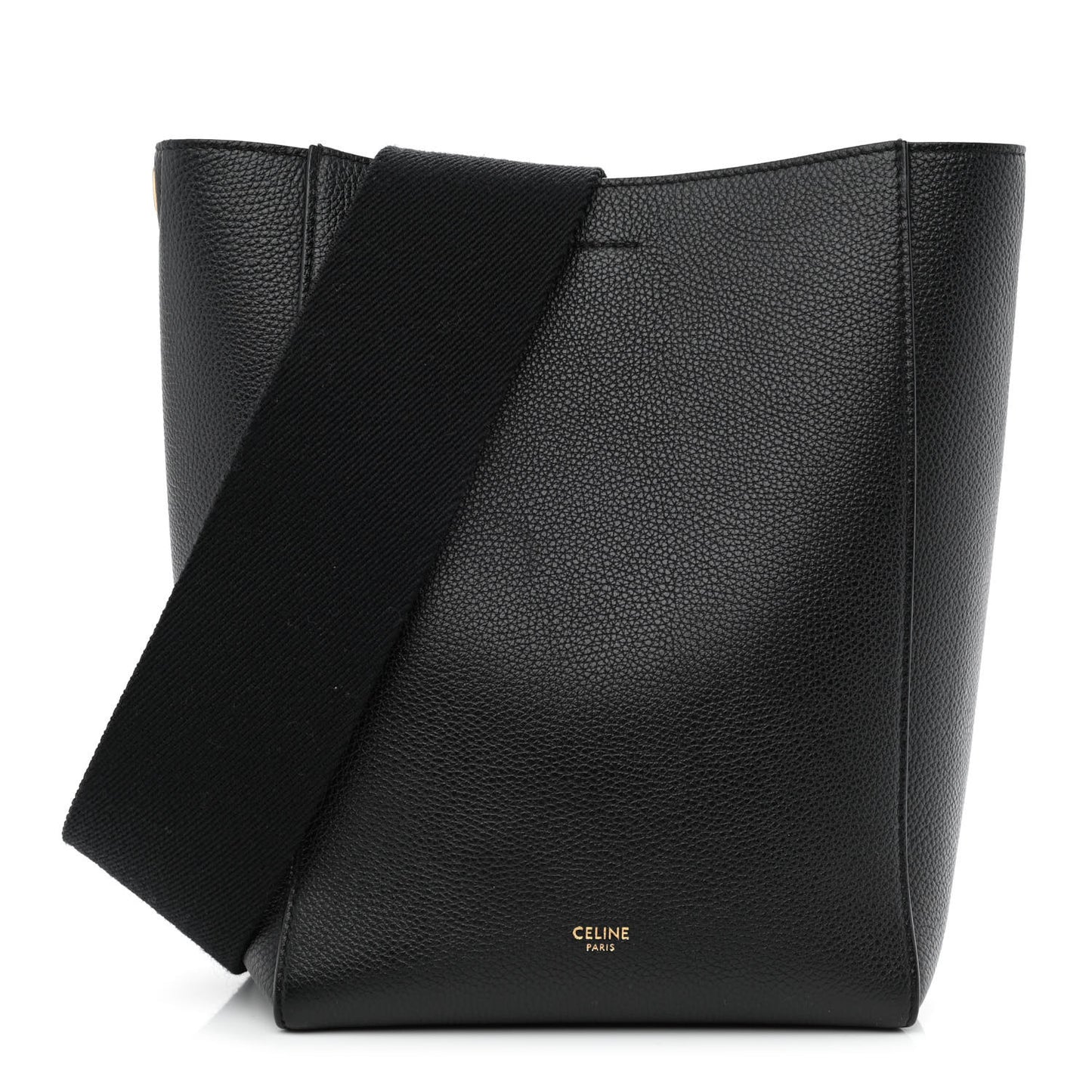 Soft Grained Calfskin Small Sangle Bucket Bag Black