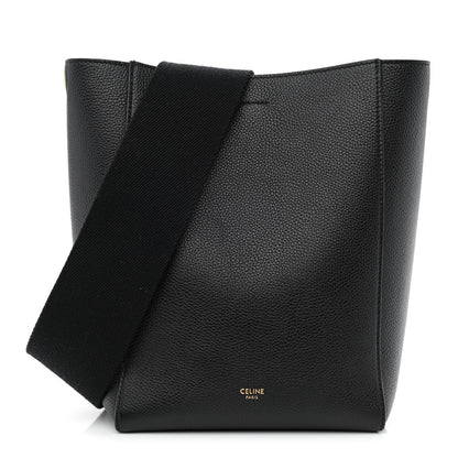 Celine Soft Grained Calfskin Small Sangle Bucket Bag Black 1 of 9