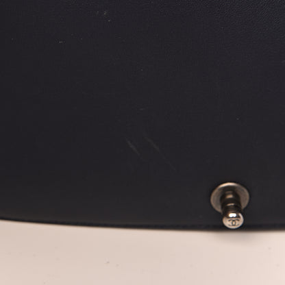 Chanel Velvet Tweed Quilted New Medium Boy Flap Dark Navy Blue 14 of 15