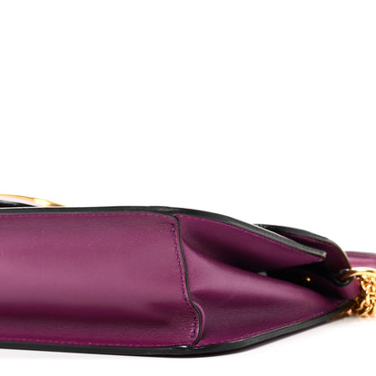Valentino Garavani Calfskin Vlogo Loco Shoulder Bag Prune 9 of 9