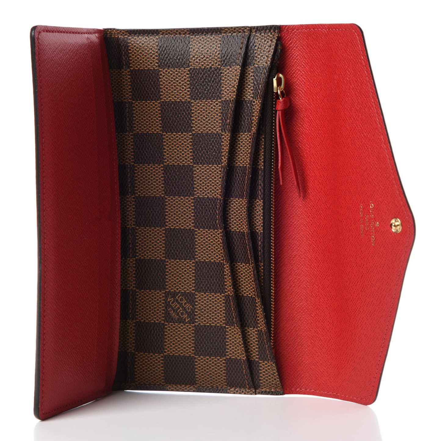 Damier Ebene Josephine Wallet Red
