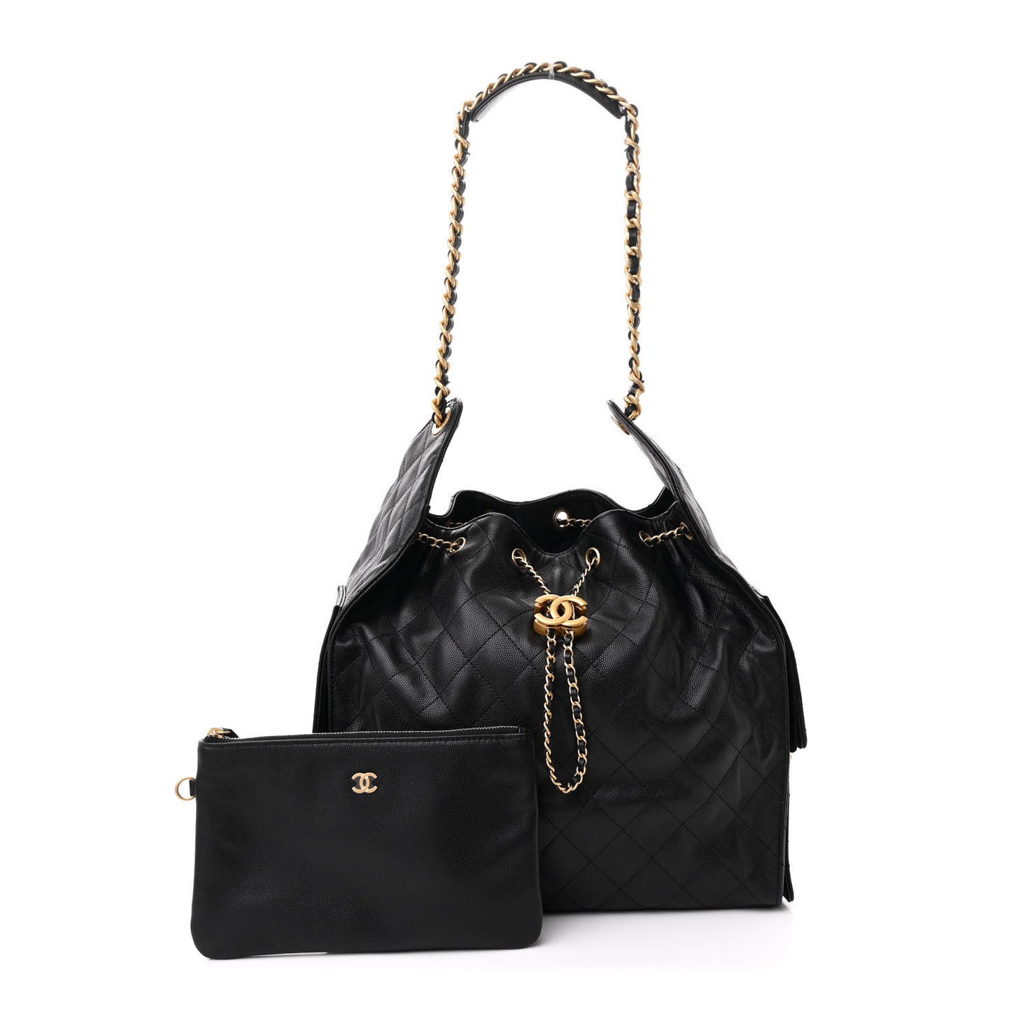 Caviar Quilted Medium Chanel 25 Handbag Black