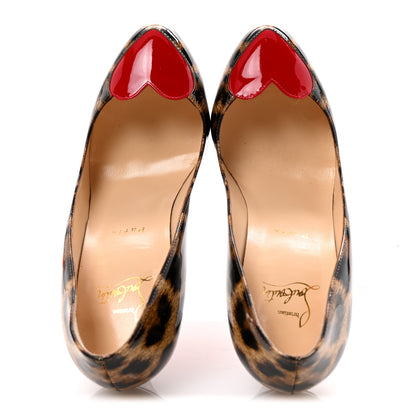 Christian Louboutin Patent Leopard Doracora 100 Pumps 39.5 Brown Red 3 of 18