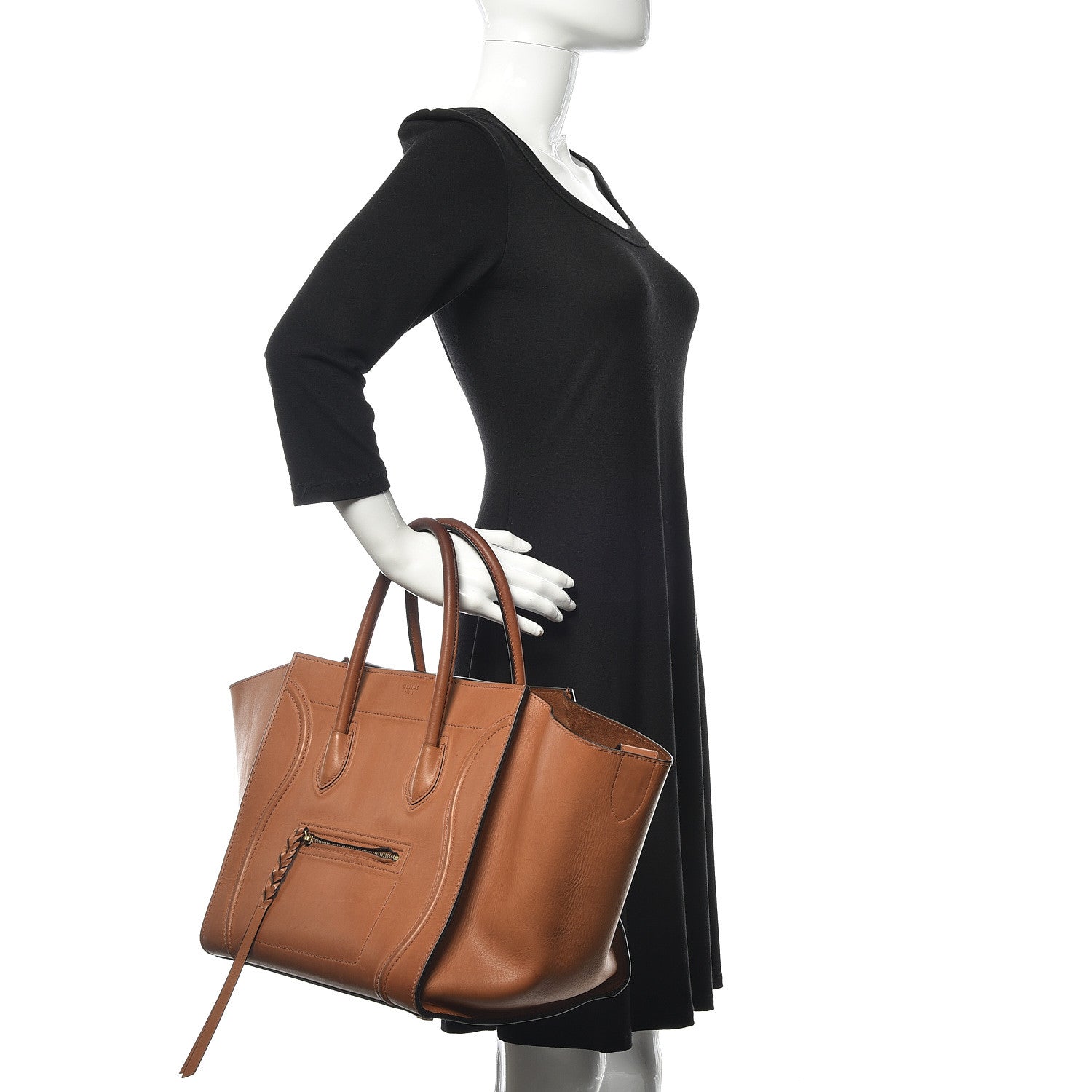 Celine Natural Calfskin Medium Phantom Luggage Tan 2 of 16