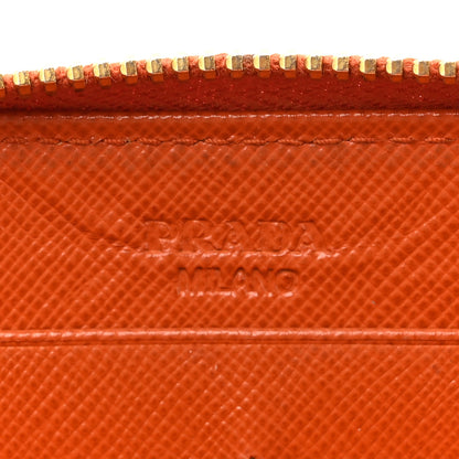 Prada Saffiano Metal Zip Around Wallet Rame 7 of 15