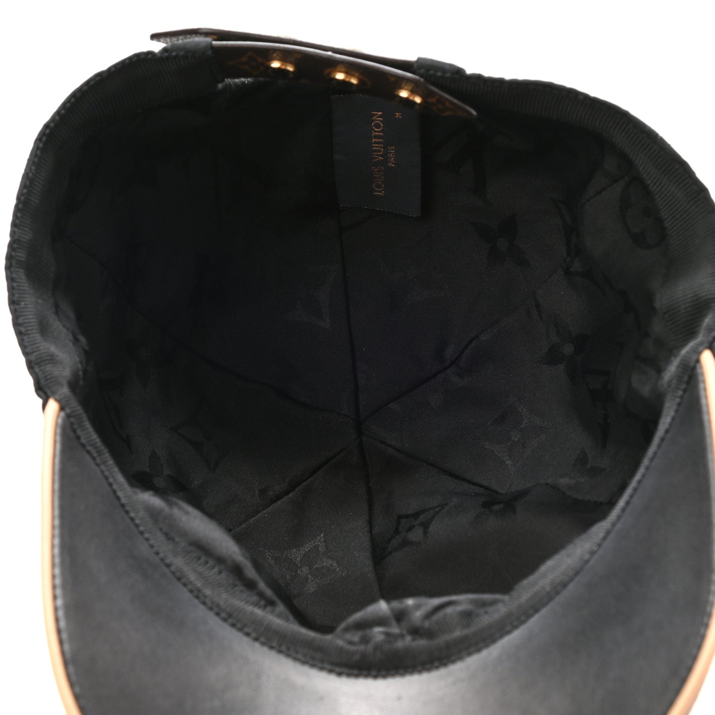 Polyester Silk Monogram LV Get Ready Cap M Black
