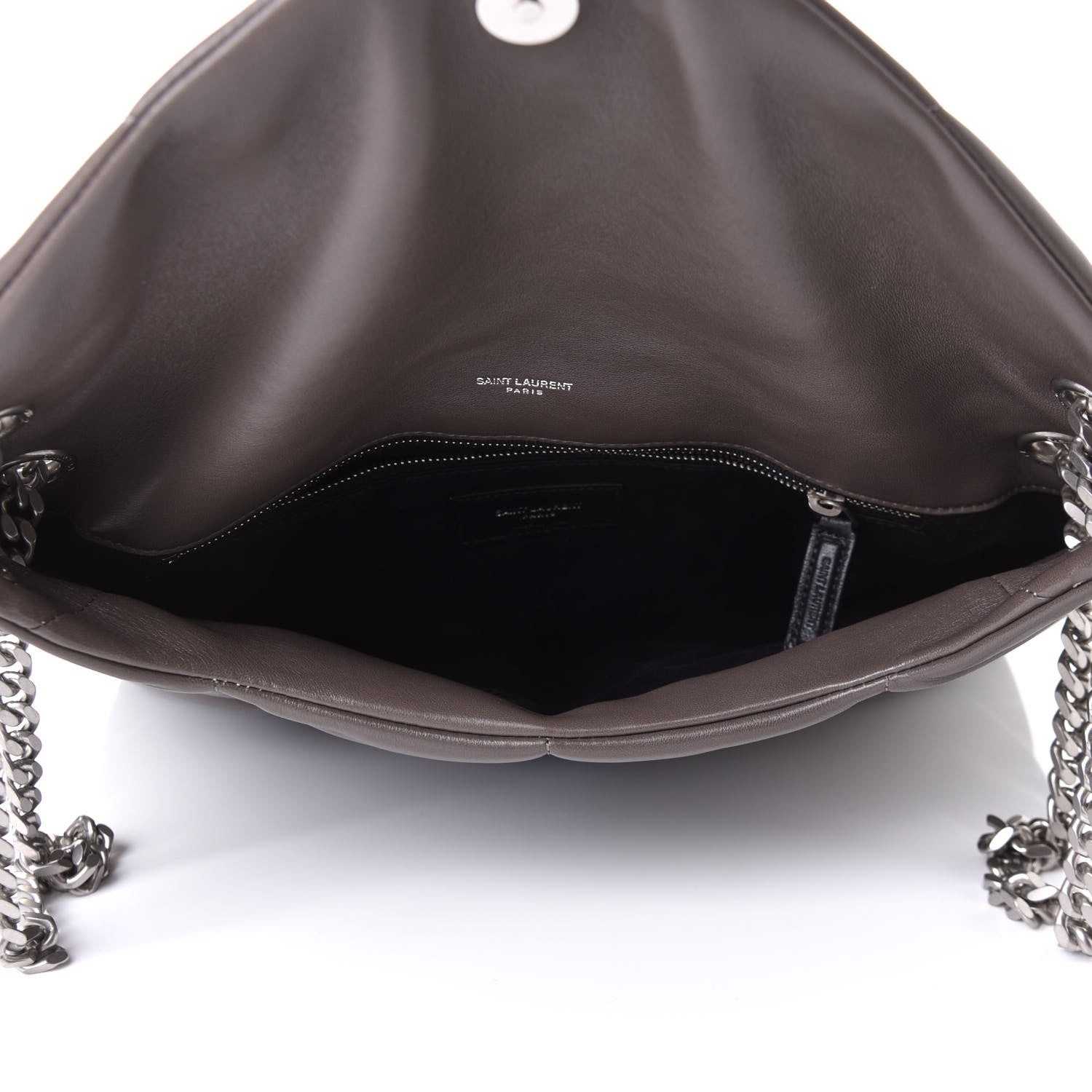 Saint Laurent Calfskin Y Quilted Monogram Medium Loulou Chain Satchel Concrete 5 of 13