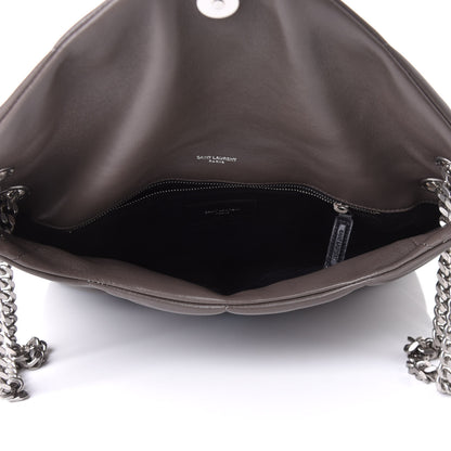 Saint Laurent Calfskin Y Quilted Monogram Medium Loulou Chain Satchel Concrete 5 of 13