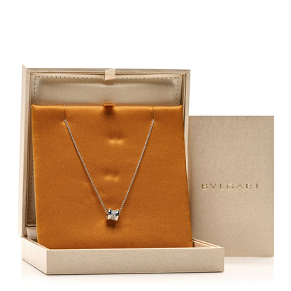 Bulgari 18K White Gold Diamond Small B.Zero1 Pave Pendant Necklace 5 of 5