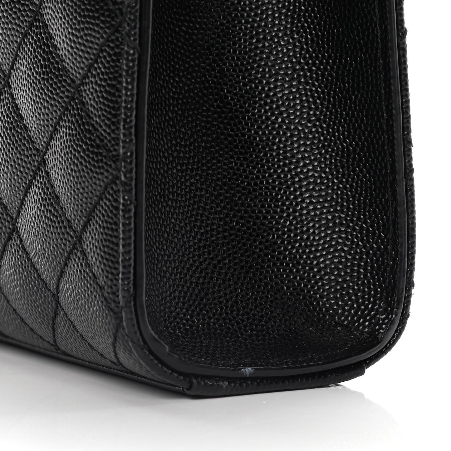Grain De Poudre Textured Mixed Matelasse Triquilt Medium Monogram Satchel Black