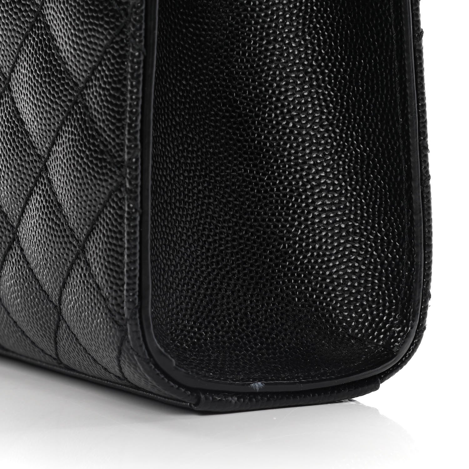 Saint Laurent Grain De Poudre Textured Mixed Matelasse Triquilt Medium Monogram Satchel Black 15 of 17