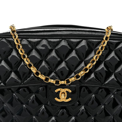 Chanel Patent Quilted CC Camera Case Black 9 of 14