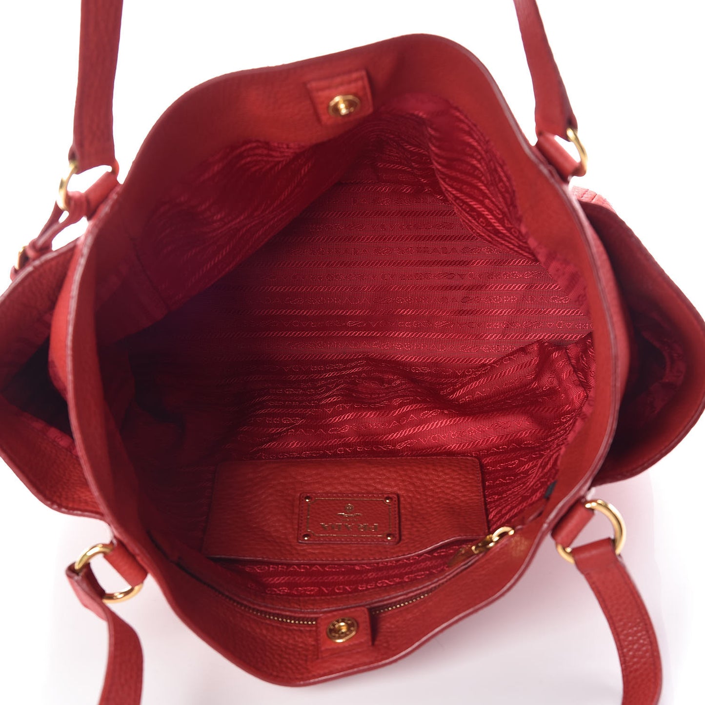 Vitello Daino Side Pocket Tote Rosso