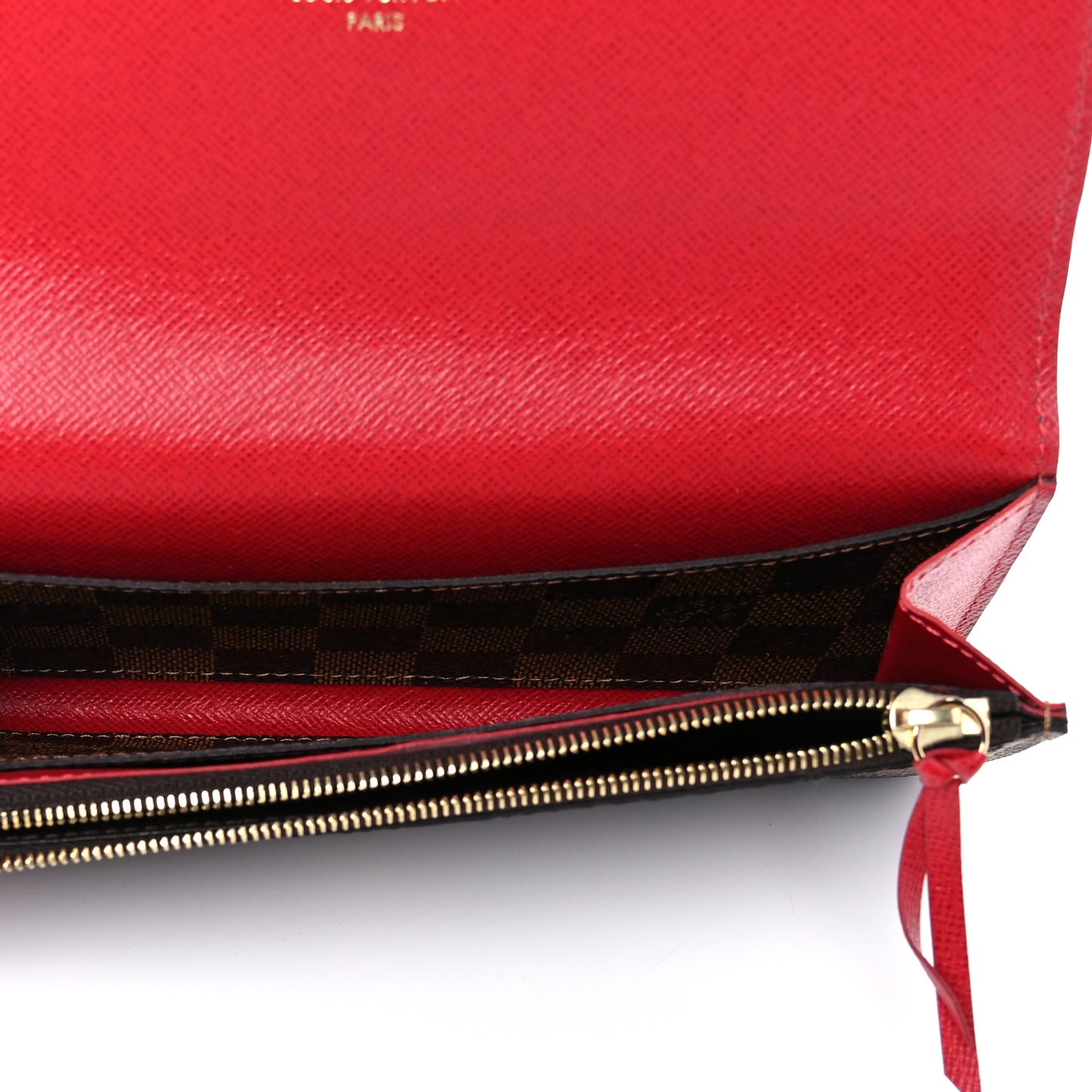 Damier Ebene Emilie Wallet Red