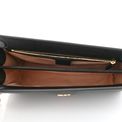 Gucci Textured Calfskin Web Medium Ophidia Chain Shoulder Bag Black 5 of 10