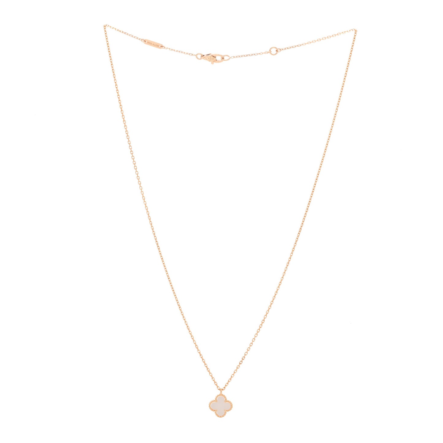 18K Yellow Gold Mother of Pearl Sweet Alhambra Pendant Necklace
