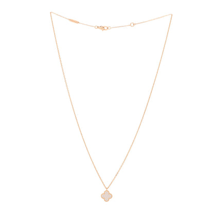 Van Cleef & Arpels 18K Yellow Gold Mother of Pearl Sweet Alhambra Pendant Necklace 3 of 6