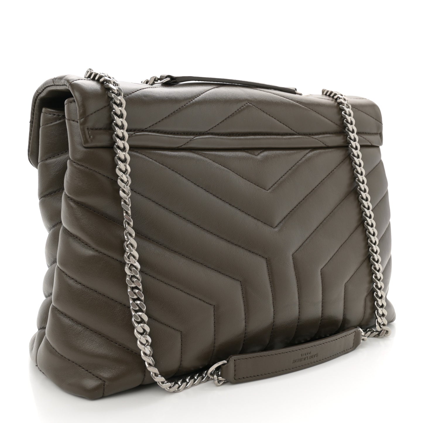 Calfskin Y Quilted Monogram Medium Loulou Chain Satchel Faggio