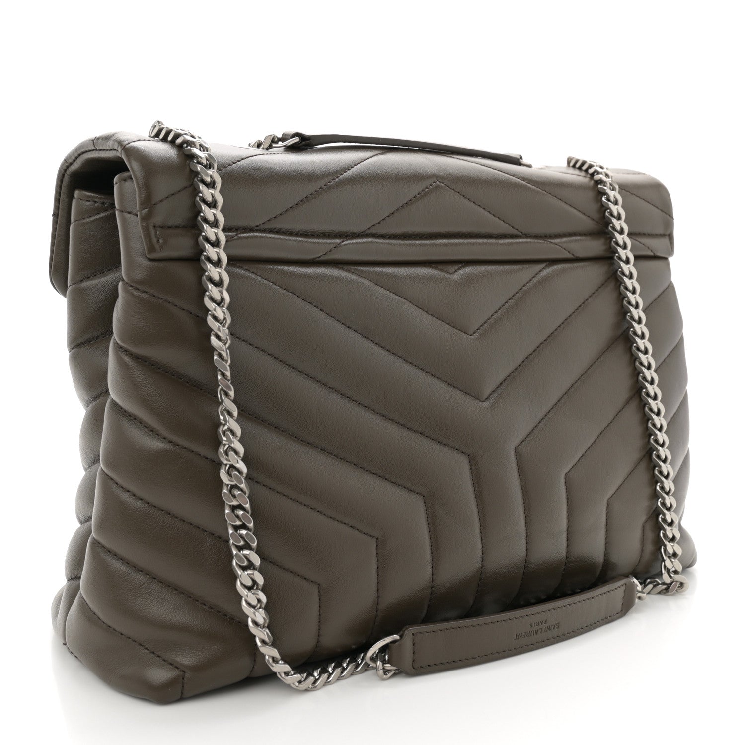 Saint Laurent Calfskin Y Quilted Monogram Medium Loulou Chain Satchel Faggio 3 of 10