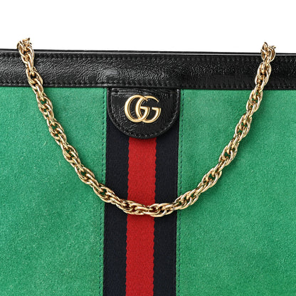 Gucci Suede Patent Web Medium Ophidia Chain Shoulder Bag New Shamarock Black 7 of 9