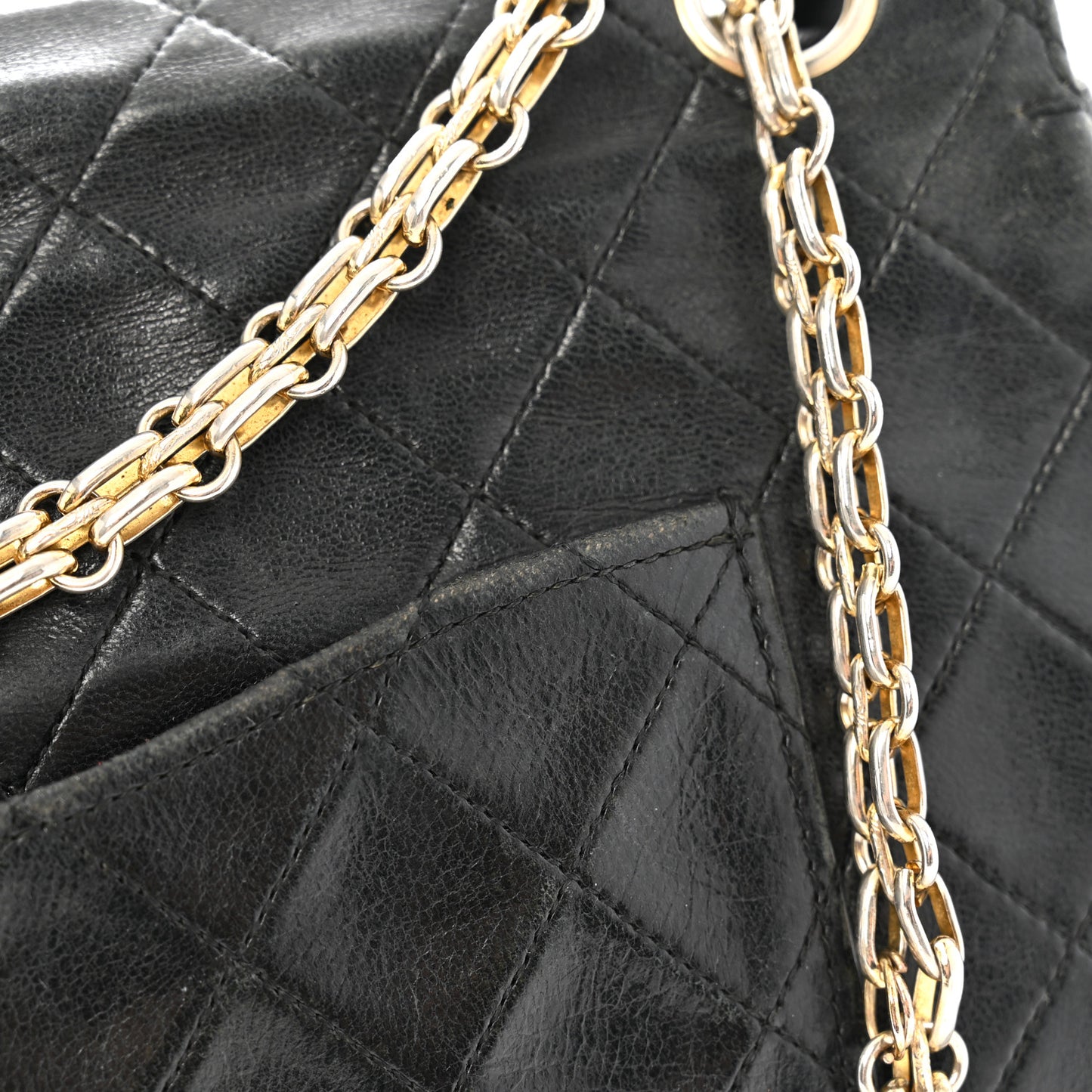 Lambskin Quilted Medium Double Flap Bijoux Chain Black