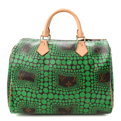Louis Vuitton Monogram Kusama Town Speedy 30 Green 1 of 10
