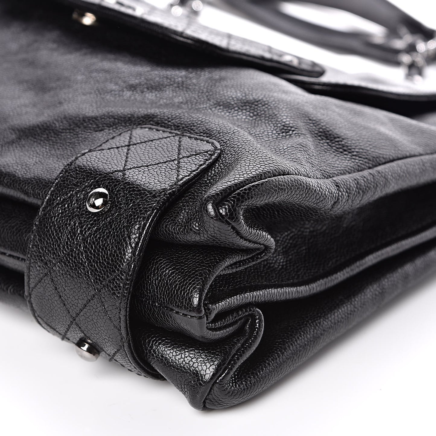 Glazed Caviar Pocket In The City Tote Black