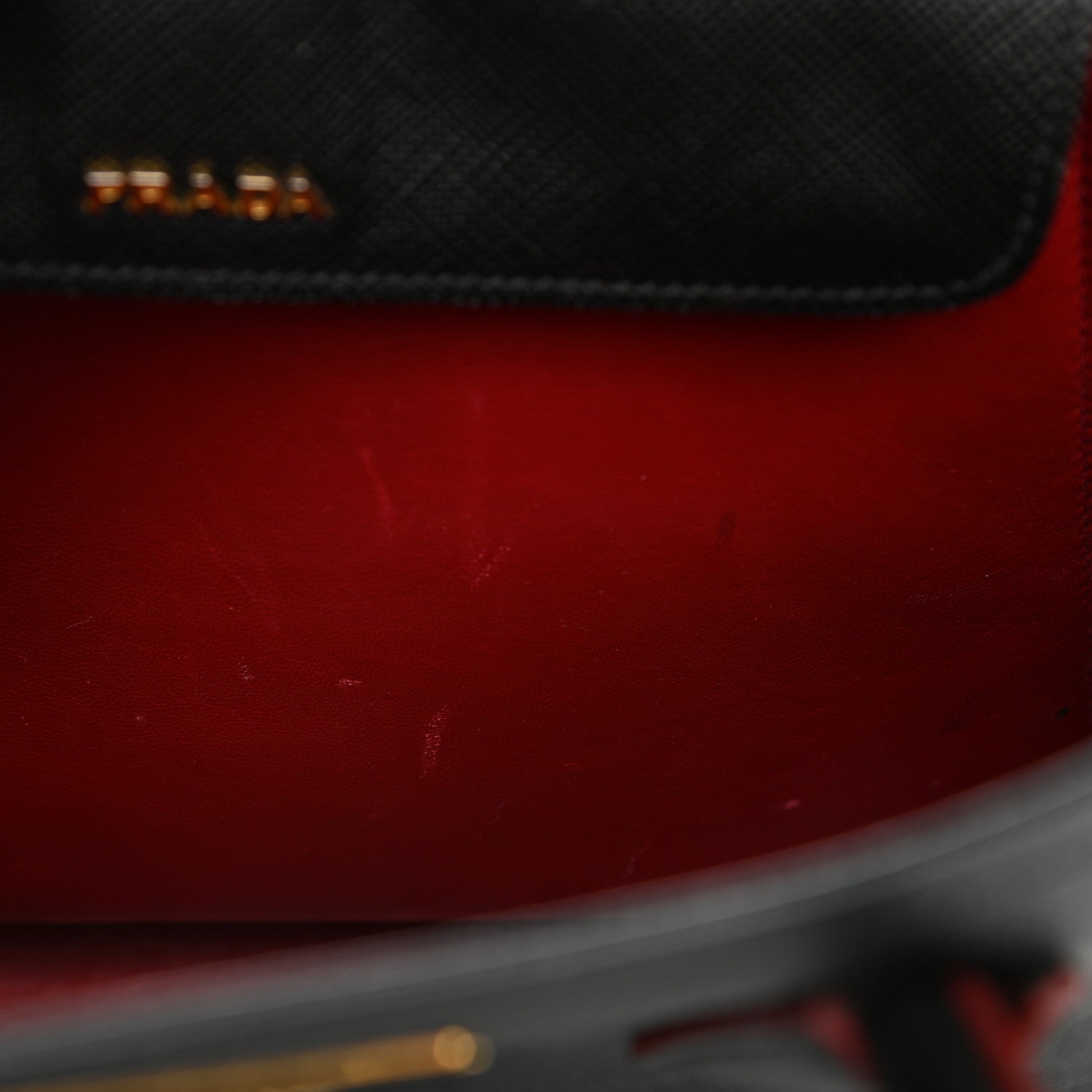 Prada Saffiano Cuir Medium Double Bag Black Fuoco 9 of 12
