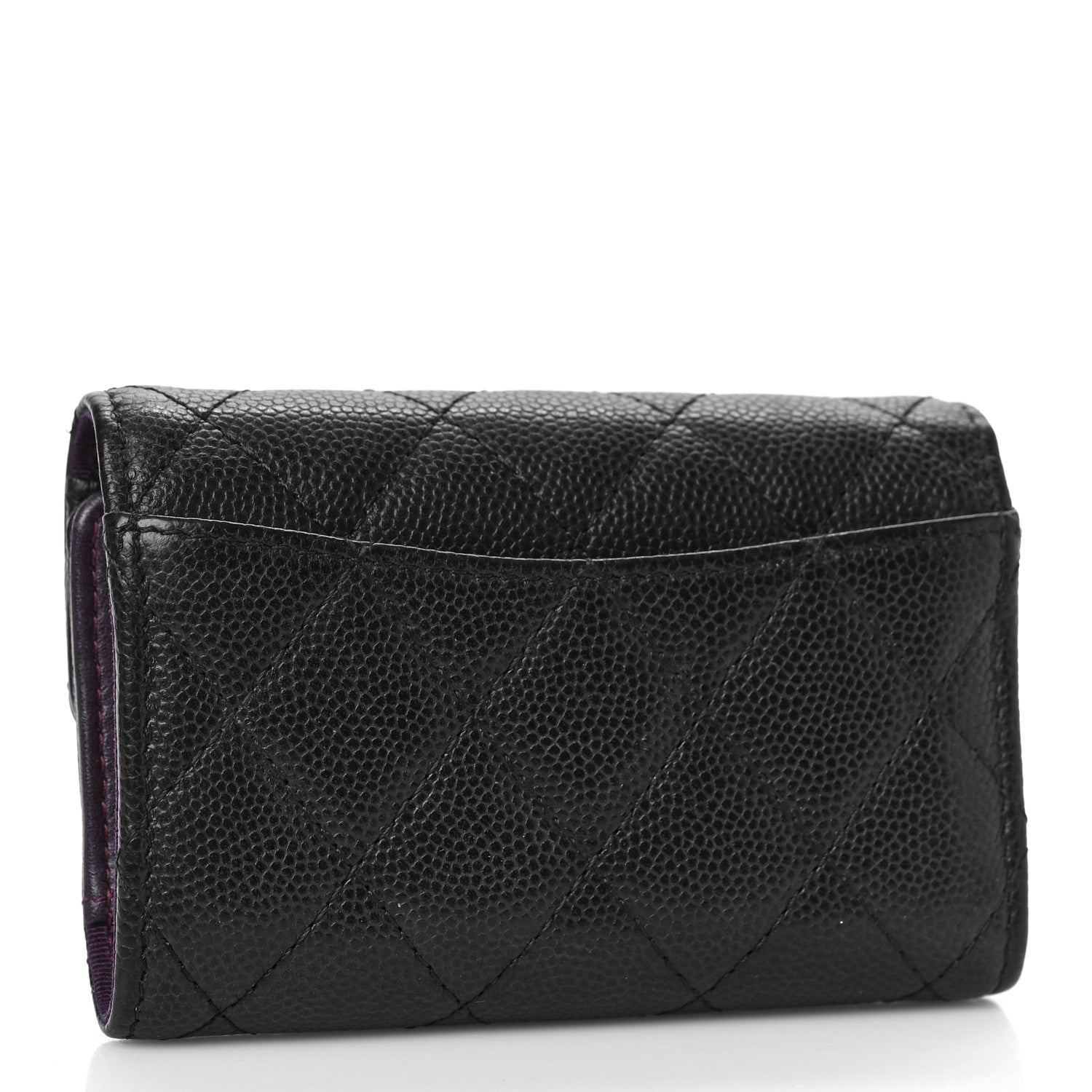 Chanel Caviar Quilted Classic 4 Key Holder Wallet Black 3 of 11