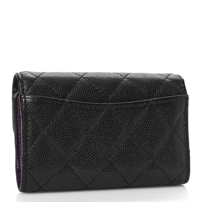 Chanel Caviar Quilted Classic 4 Key Holder Wallet Black 3 of 11
