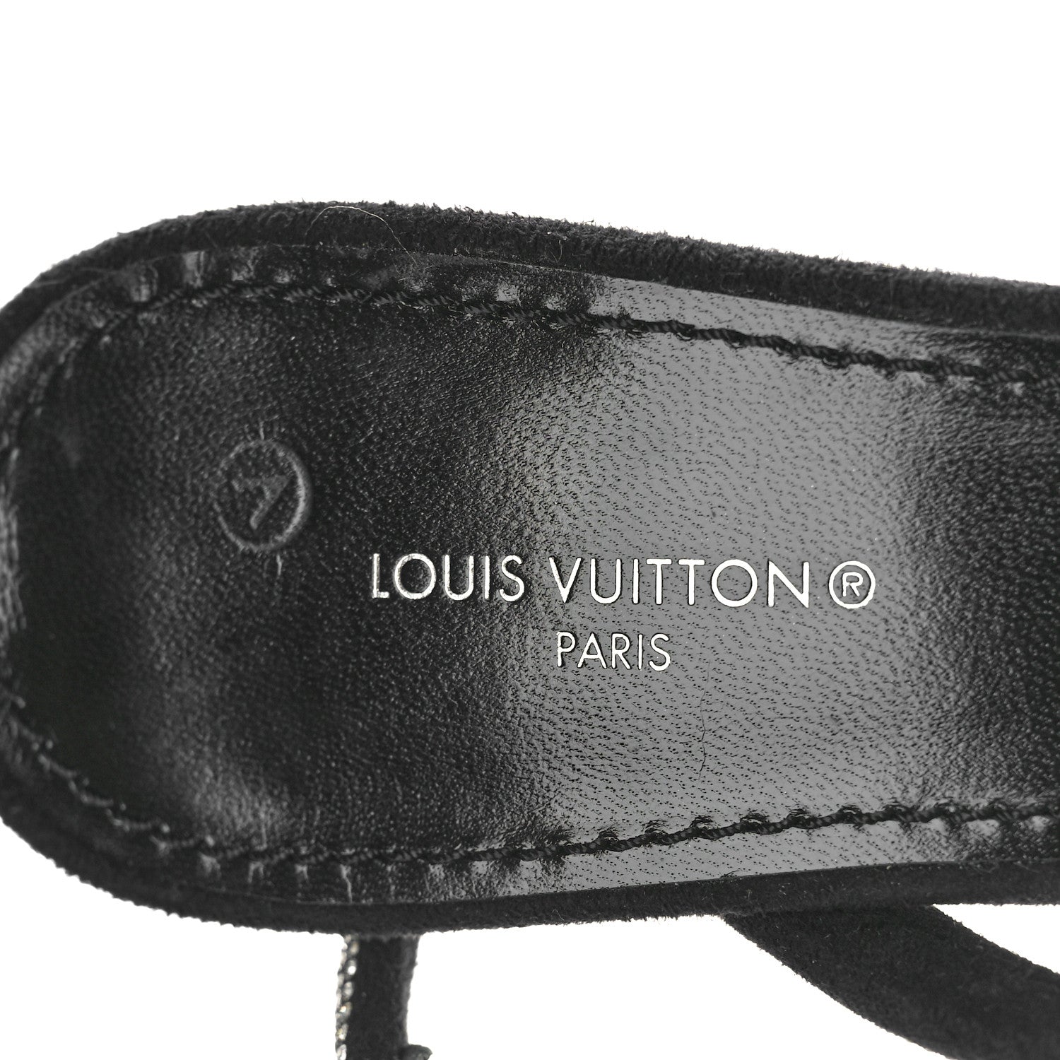 Louis Vuitton Suede Goat Rhinestone Appeal Sandals 37.5 Black 8 of 8