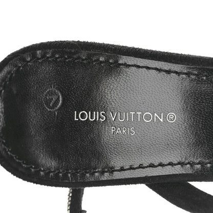 Louis Vuitton Suede Goat Rhinestone Appeal Sandals 37.5 Black 8 of 8