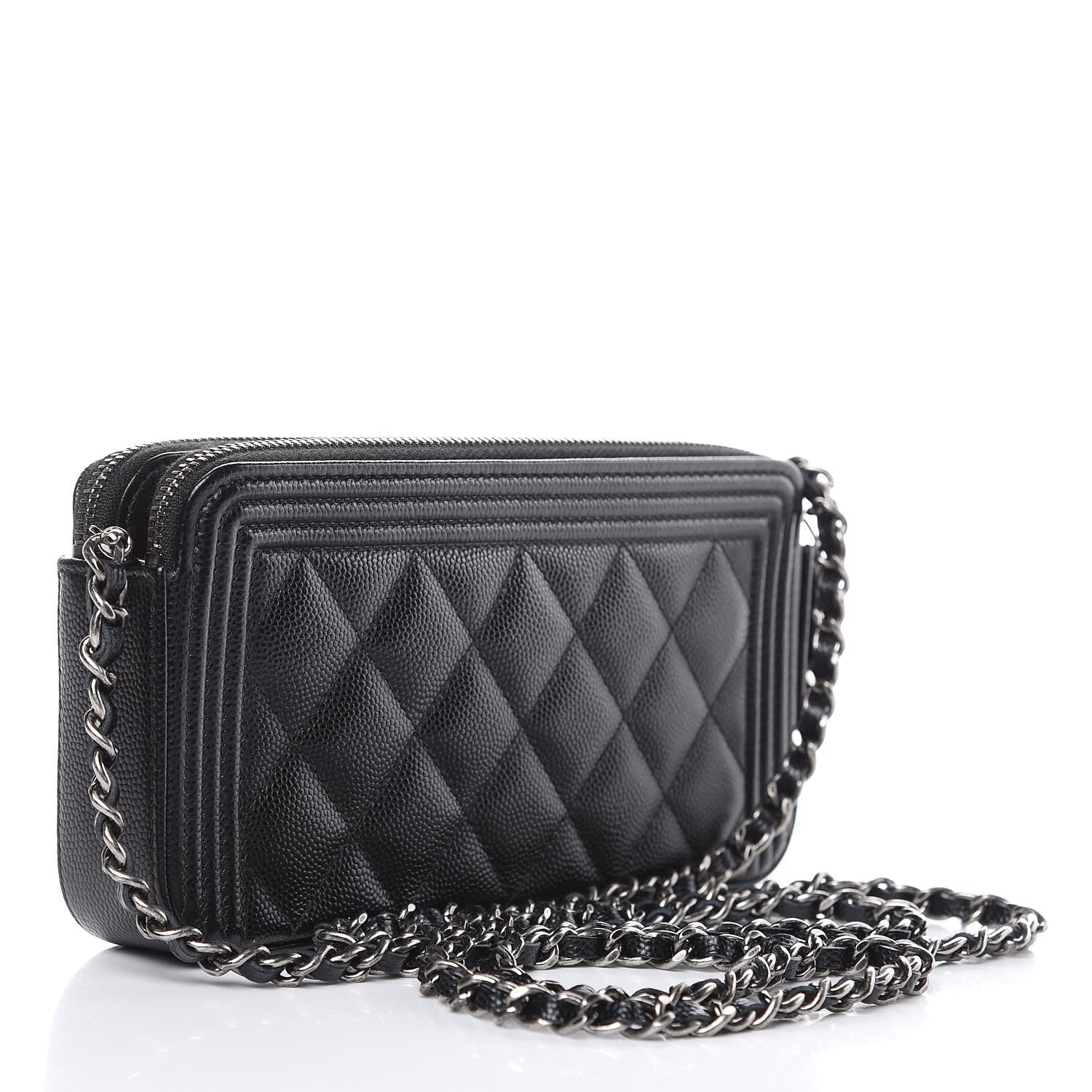 Chanel Caviar Quilted Small Boy Clutch With Chain Black 3 of 11