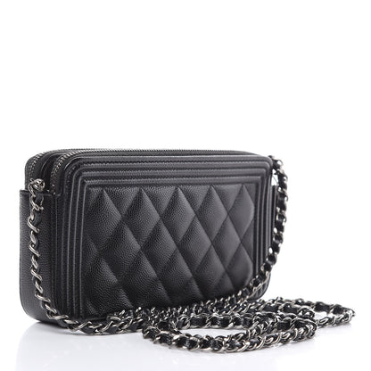 Chanel Caviar Quilted Small Boy Clutch With Chain Black 3 of 11