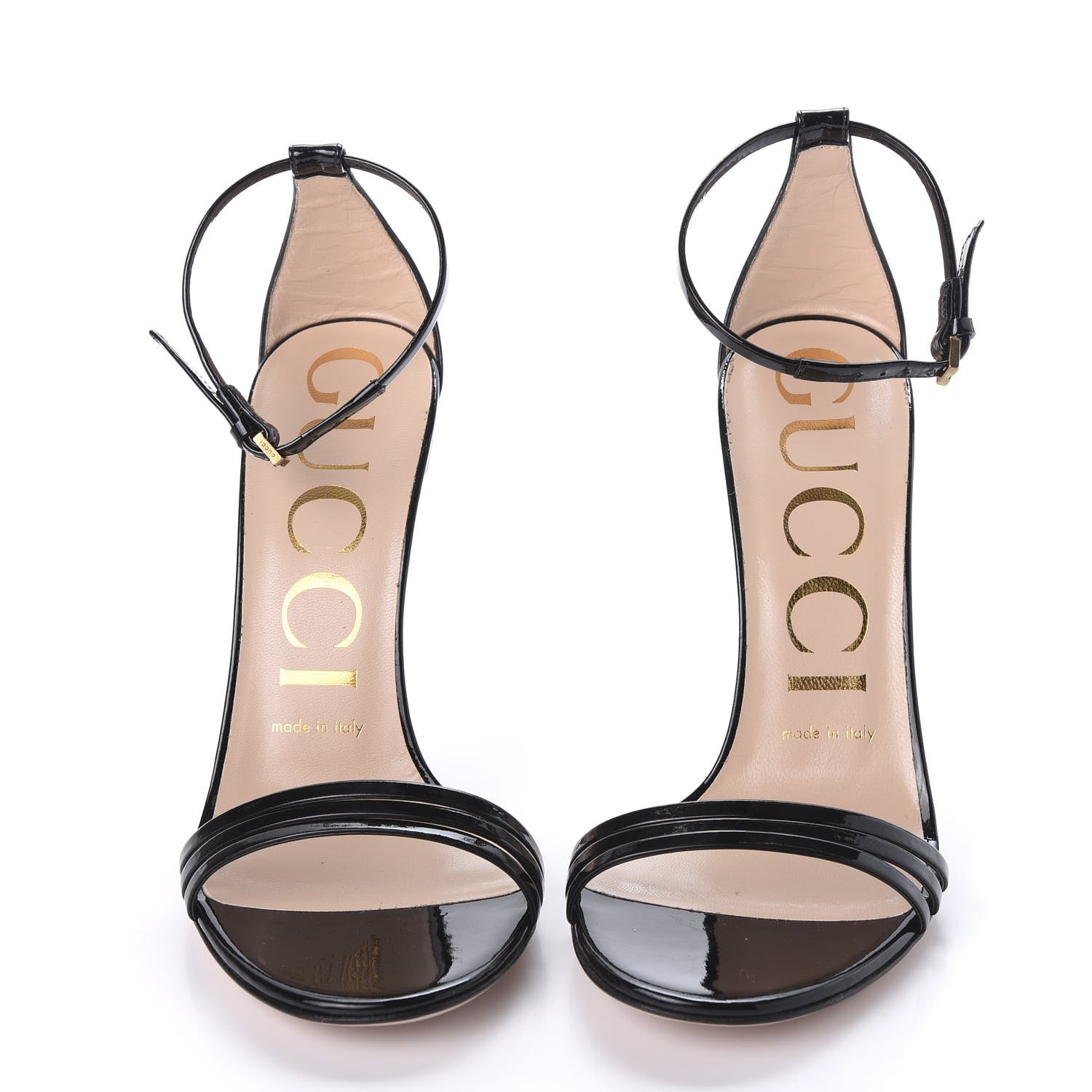 Gucci Patent Crystal Removable Bow Sandals 36.5 Black 2 of 8