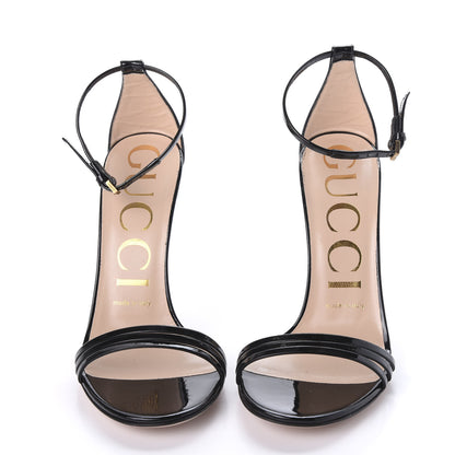 Gucci Patent Crystal Removable Bow Sandals 36.5 Black 2 of 8