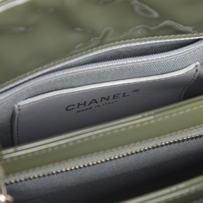 Chanel Patent Quilted Small Just Mademoiselle Green 6 of 7