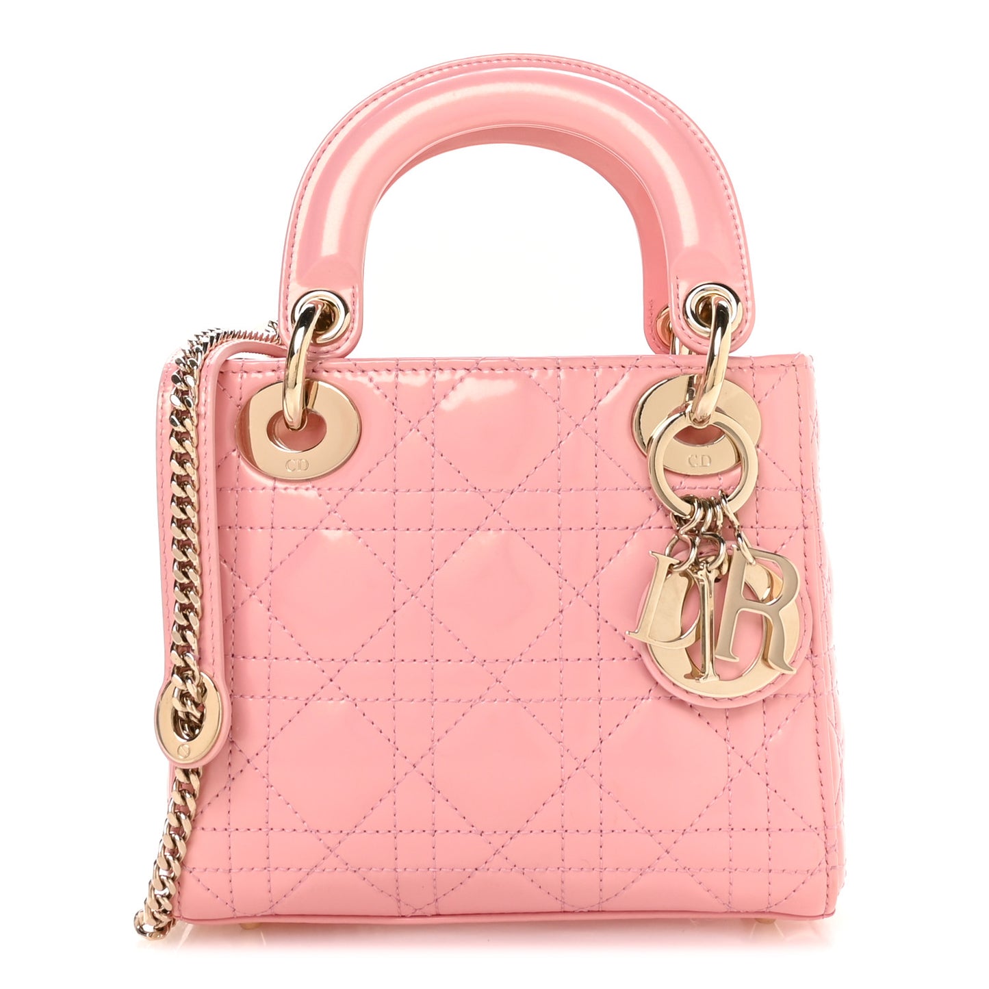 Patent Cannage Mini Lady Dior Pink