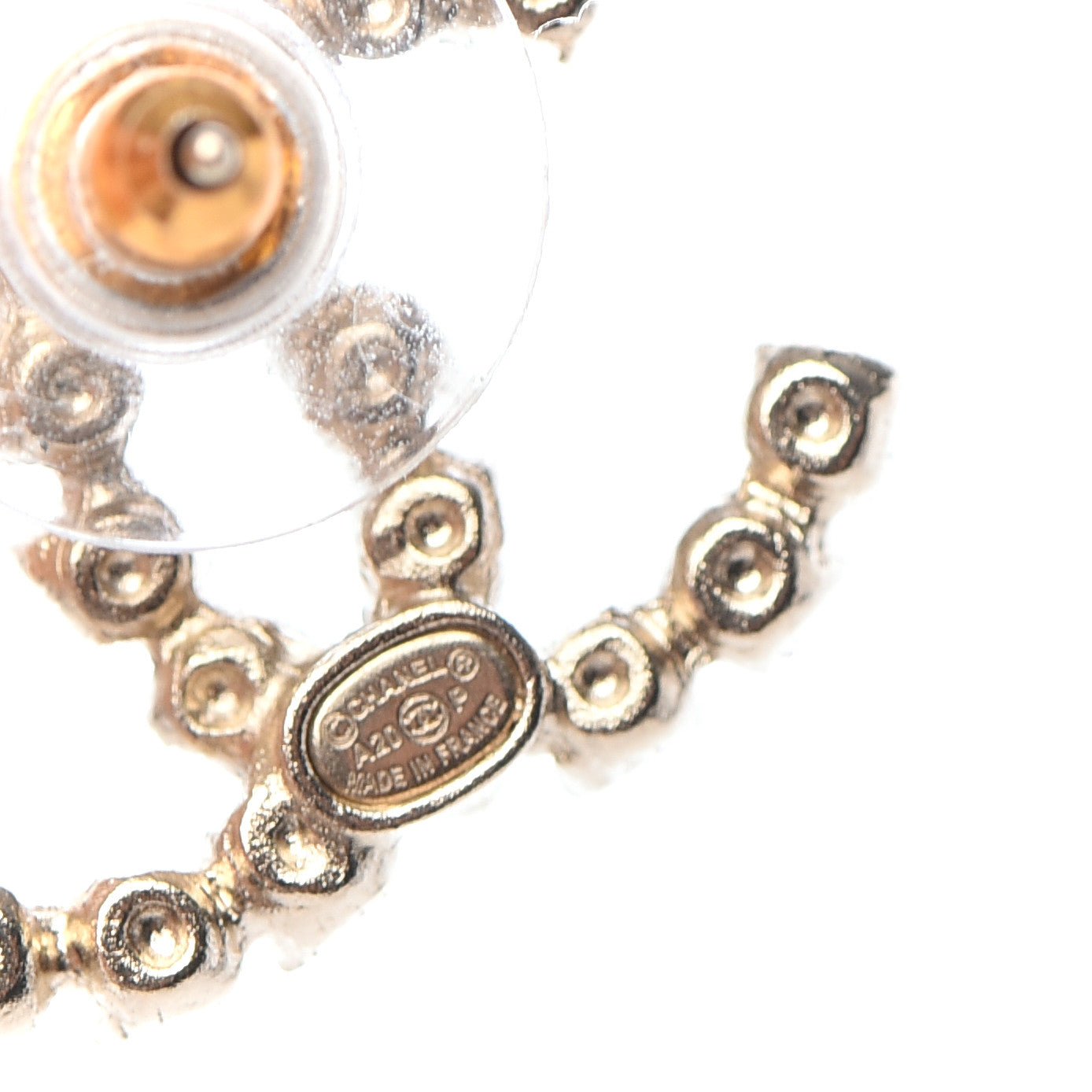 Crystal Coco's Pearls CC Earrings Light Gold