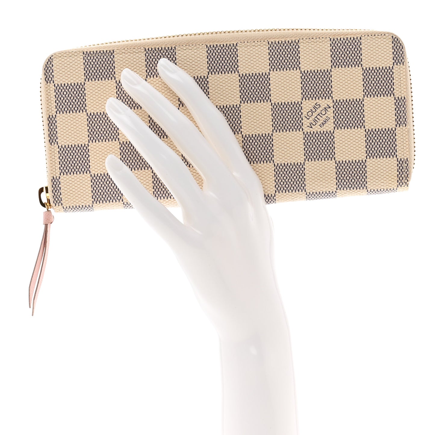 Damier Azur Clemence Wallet Rose Ballerine
