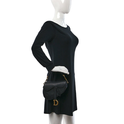 Christian Dior Grained Calfskin Mini Saddle Bag Black 2 of 11
