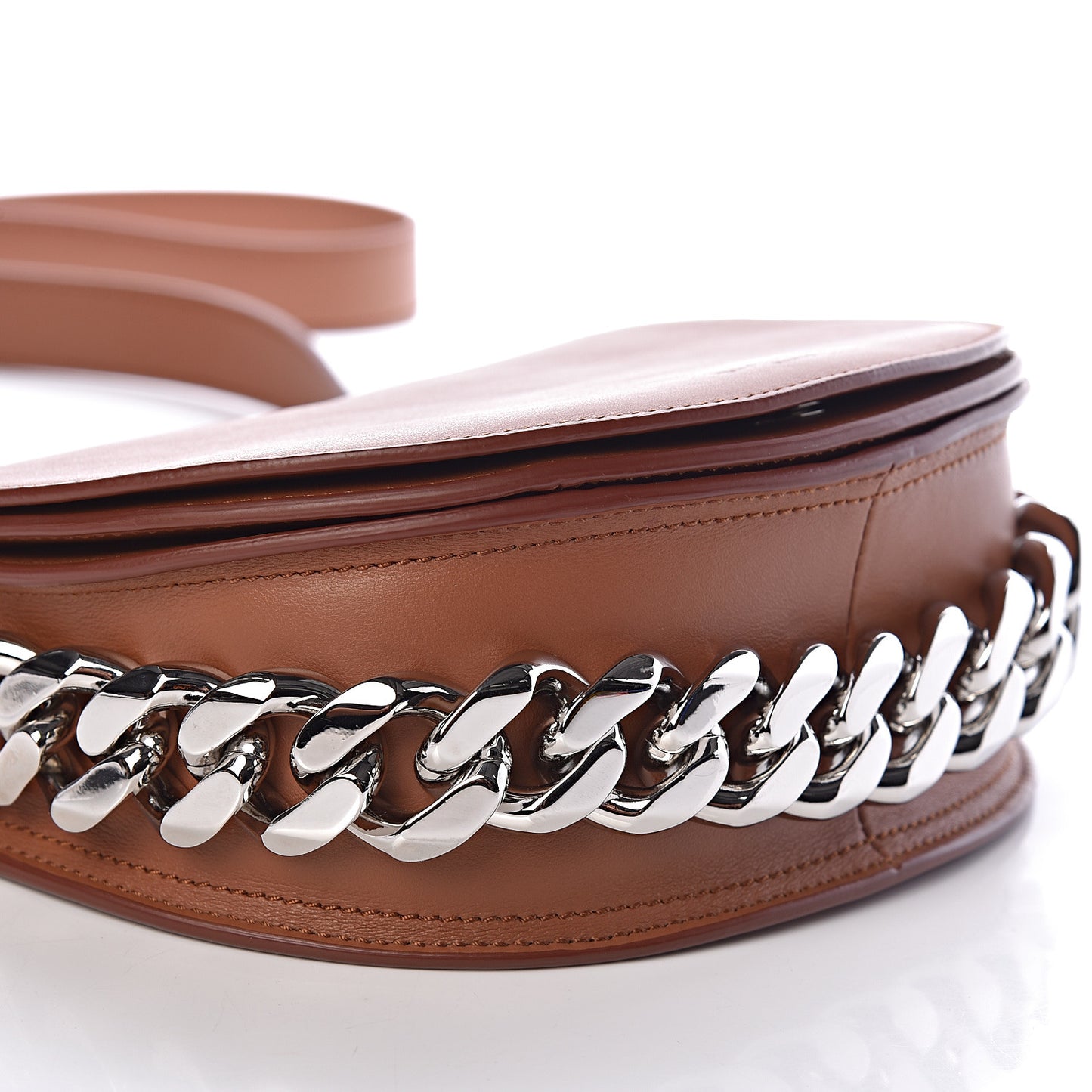 Calfskin Mini Infinity Saddle Bag Cognac