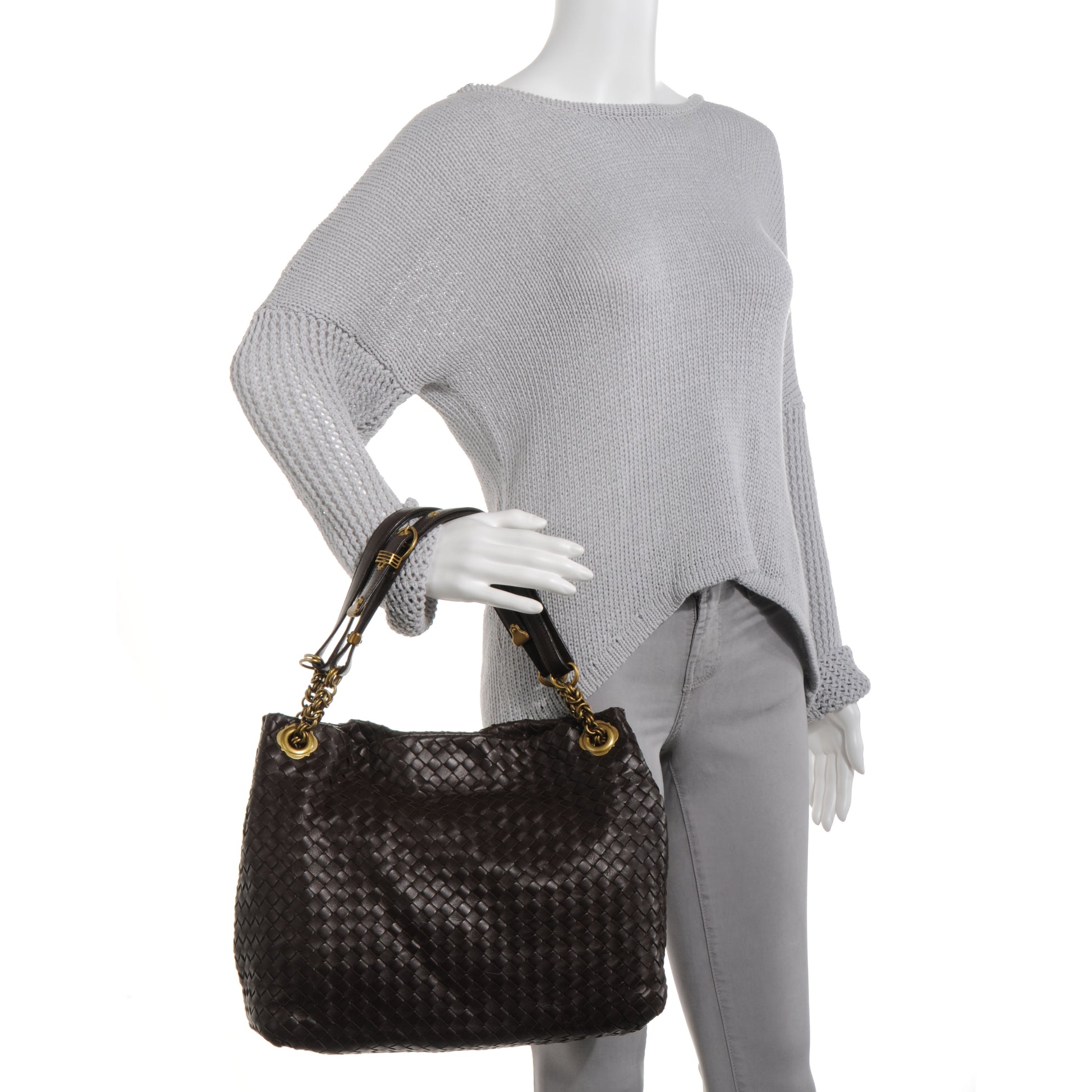Bottega Veneta Nappa Intrecciato Shoulder Bag Ebano 2 of 8