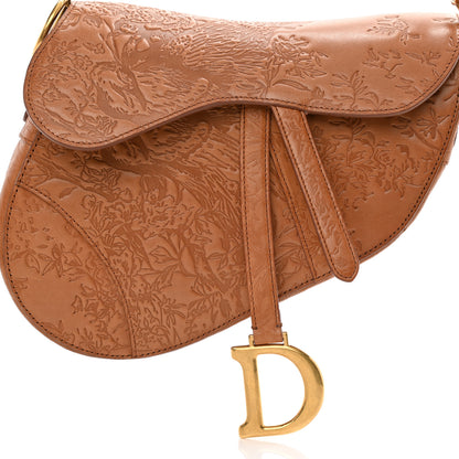 Christian Dior Calfskin Laser Cut Saddle Bag Brown Multicolor 8 of 8