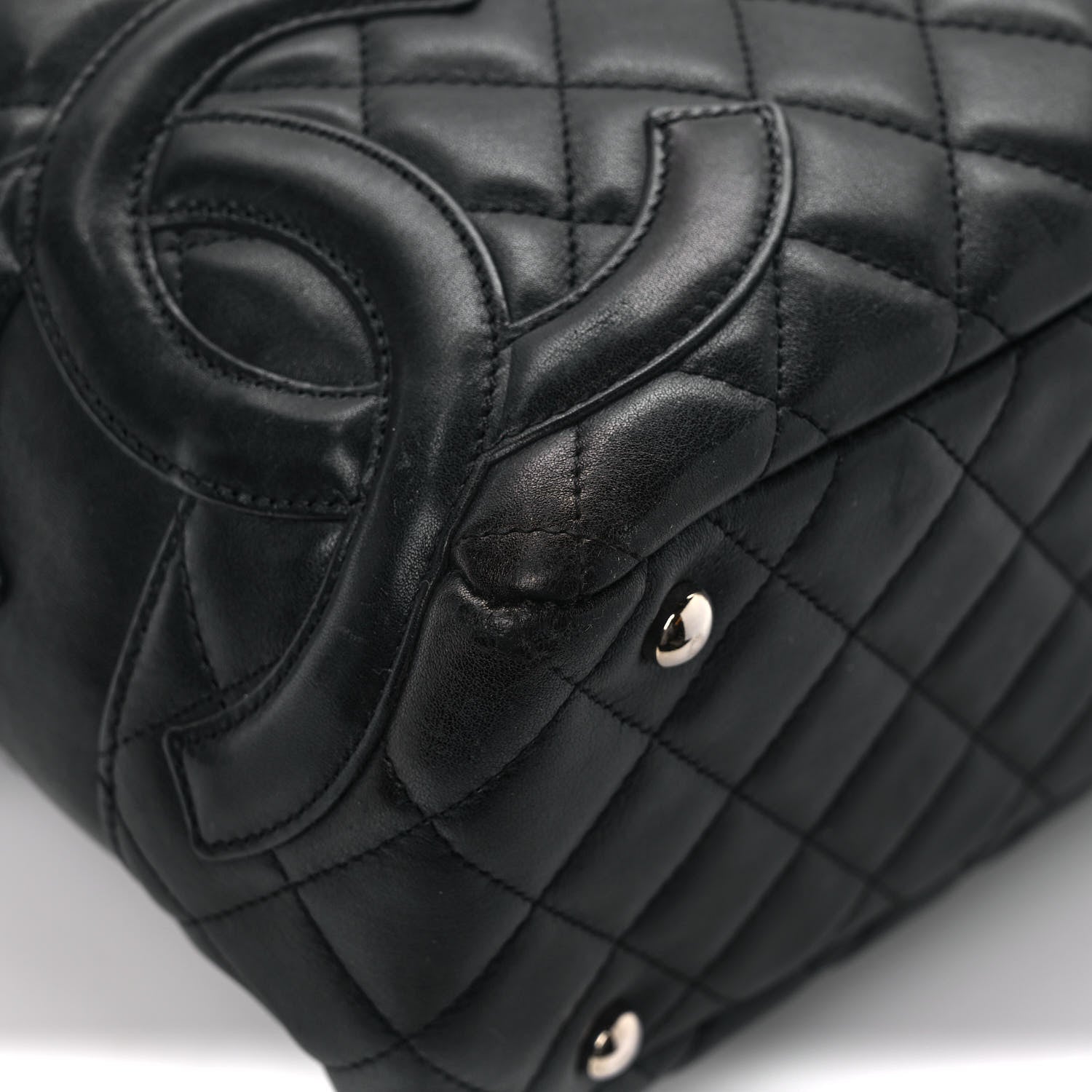 Chanel Calfskin Quilted Large Cambon Bowler Black 9 of 16