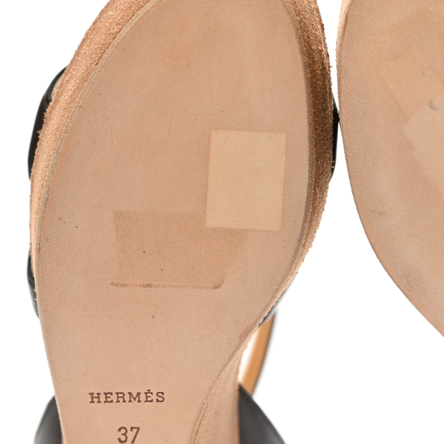 Hermes Nappa Suede Wedge Sandals 37 9 of 10
