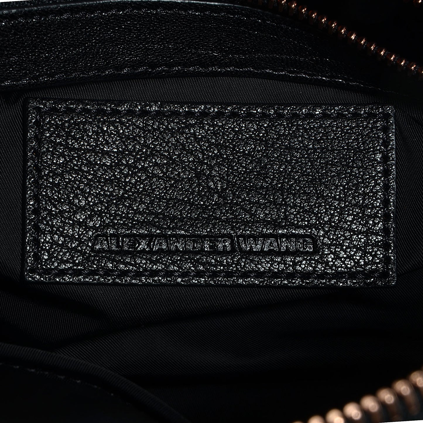 Pebbled Lambskin Rocco Black with Rose Gold Hardware