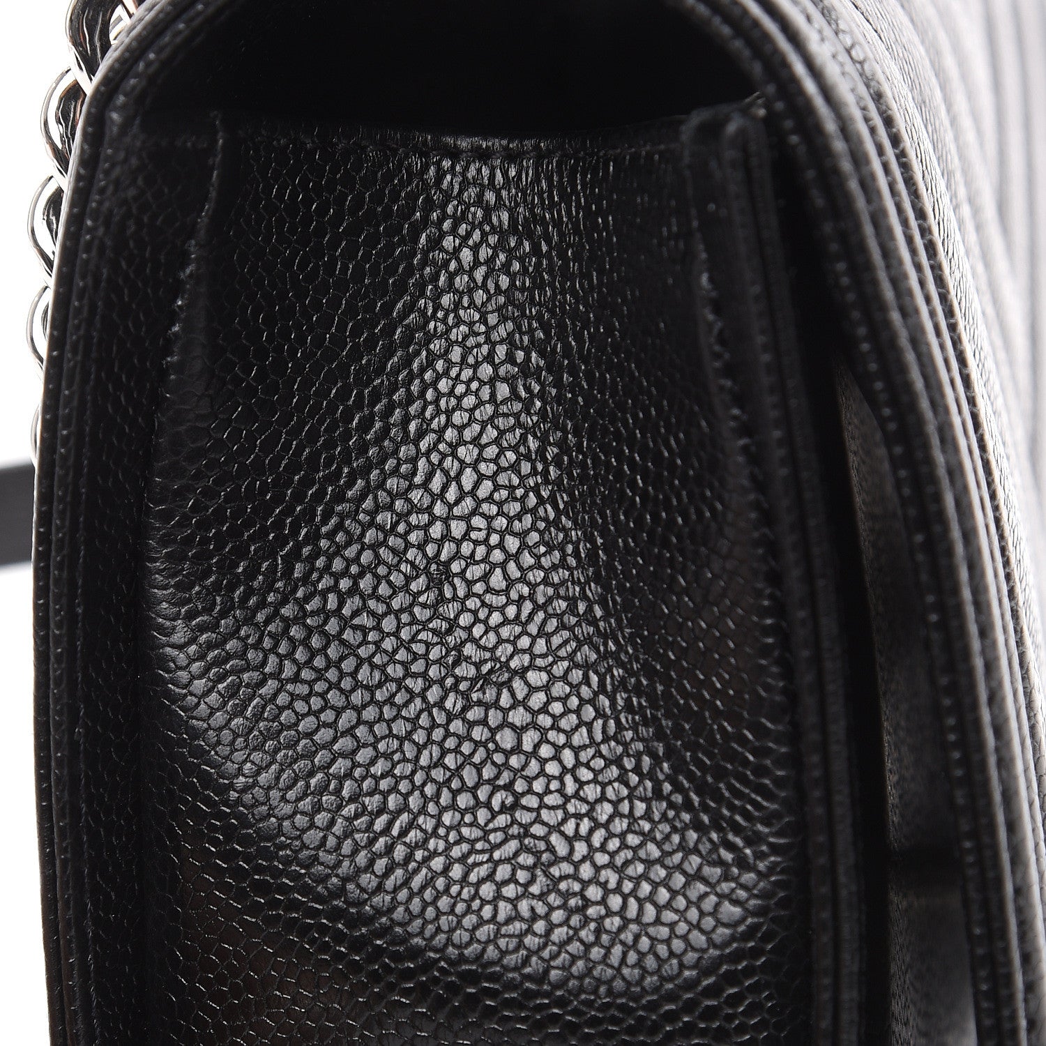Chanel Caviar Chevron Quilted Medium Boy Flap Black 11 of 11