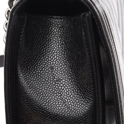 Chanel Caviar Chevron Quilted Medium Boy Flap Black 11 of 11